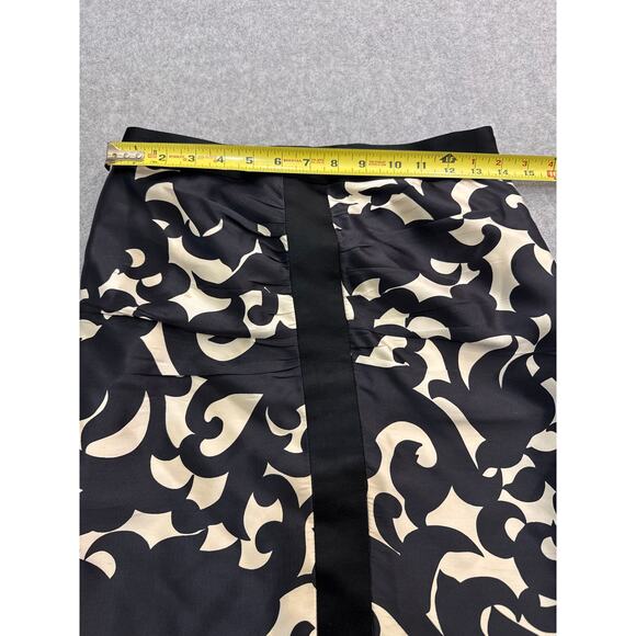 Vintage Milly New York Silk Rouched Black and Cream Skirt -Size 4 - Picture 6 of 6